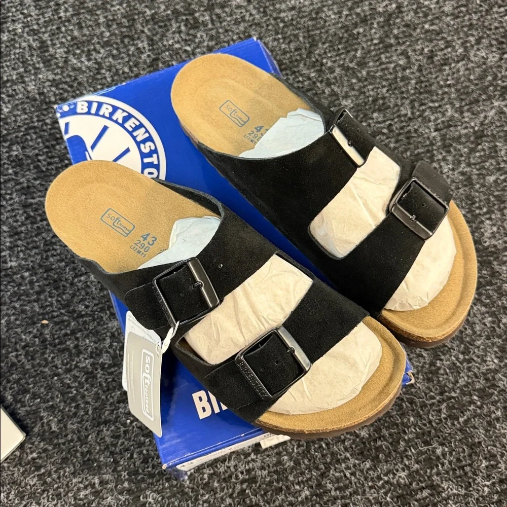 Birkenstock Arizona Soft Footbed Suede Narrow Black - Picture 2 of 4
